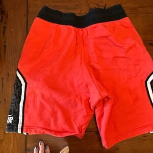 Nike Red and Black Athletic Shorts with Elastic Waistband